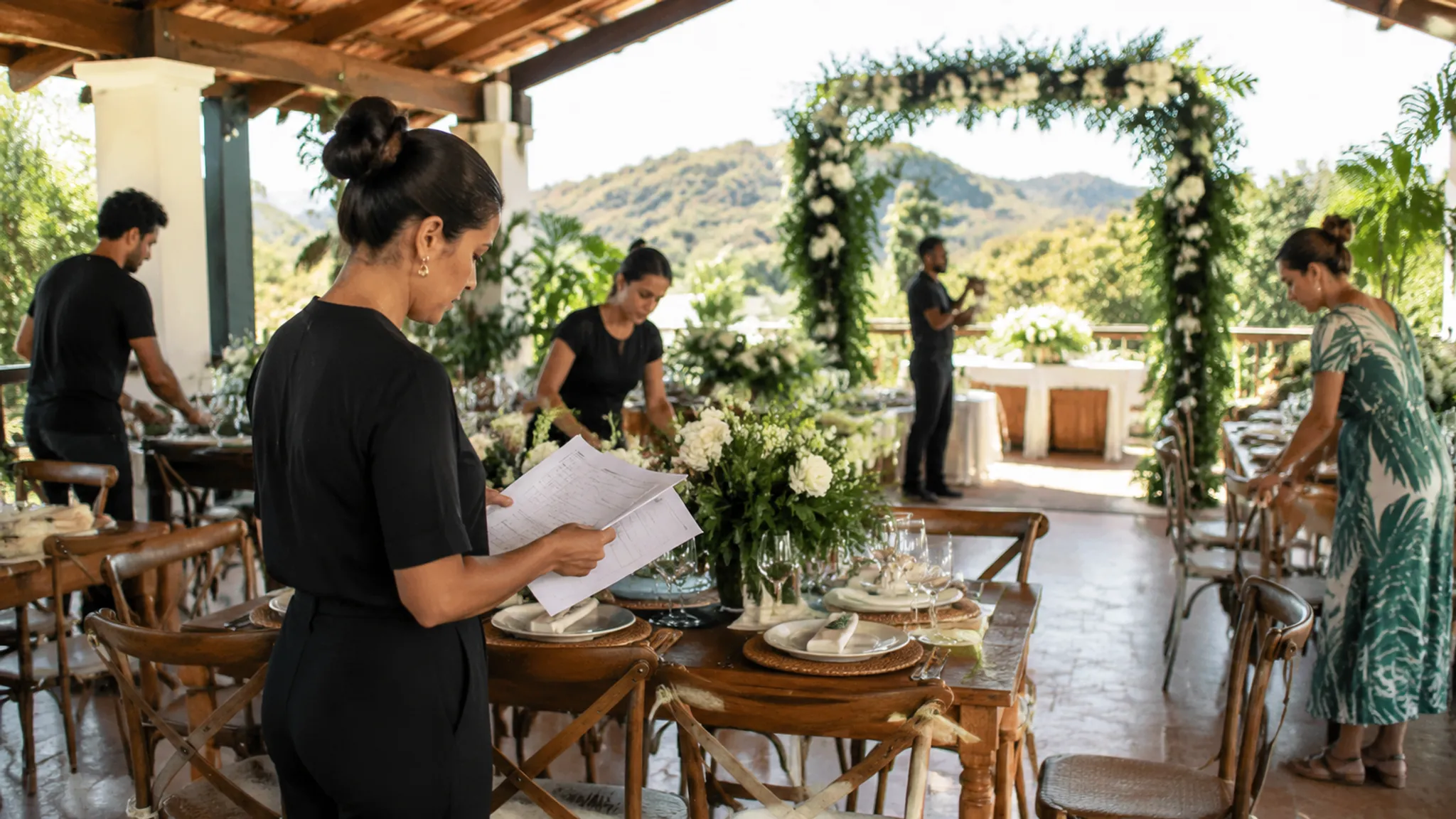 Wedding reception schedule and family coordination in Brazil