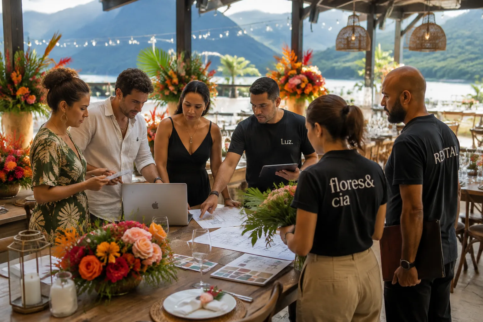 Brazilian wedding suppliers coordinating reception details