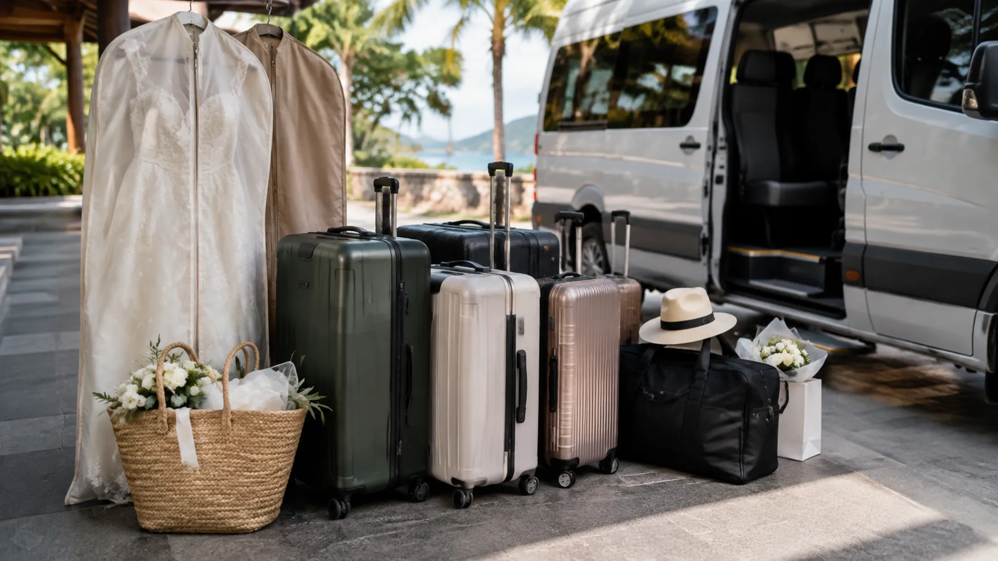 Luggage and guest movement considerations for a destination wedding